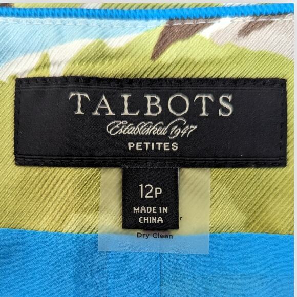 Talbots Silk Skirt Womens 12P Watercolor Floral A-Line Flare Bloomcore Artsy Lux - Picture 4 of 7